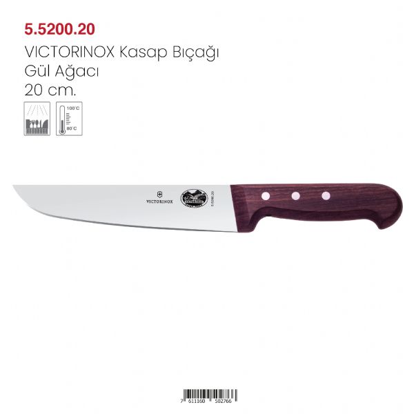 VICTORINOX Kasap Bıçağı Gül Ağacı 20 cm.