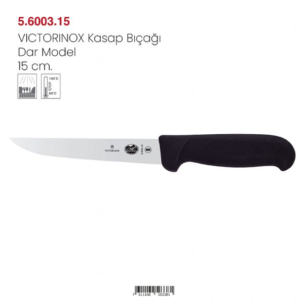 VICTORINOX Kasap Bıçağı Dar Model 15 cm.