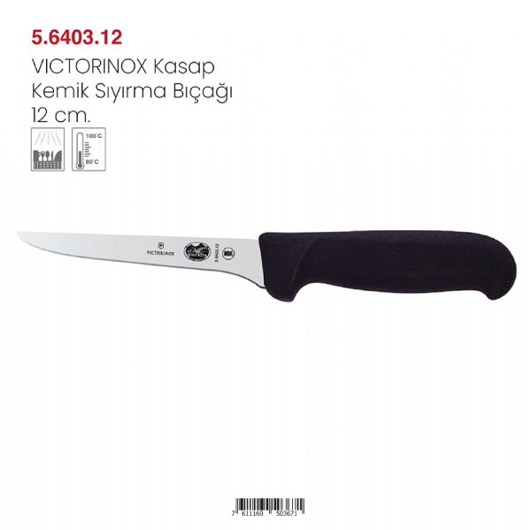 VICTORINOX Kasap Kemik Sıyırma Bıçağı Eğik 12 cm.