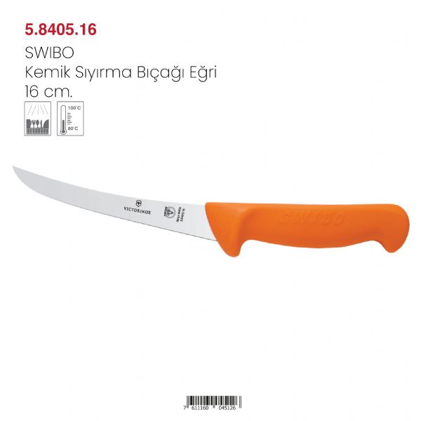 SWIBO Kemik Sıyırma Bıçağı Eğri 16 cm.