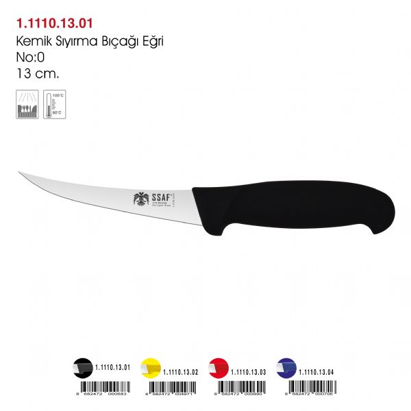 Kemik Sıyırma Bıçağı Eğri Siyah No:0