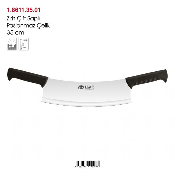 Zırh Çift Saplı Paslanmaz Çelik 35 cm.