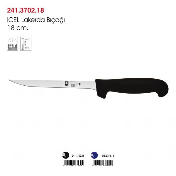 ICEL Fileto Bıçağı Siyah 18 cm.