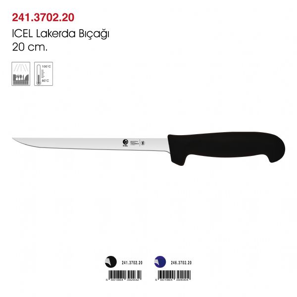 ICEL Fileto Bıçağı Siyah 20 cm.