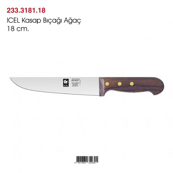 ICEL Kasap Bıçağı Ağaç 18 cm.