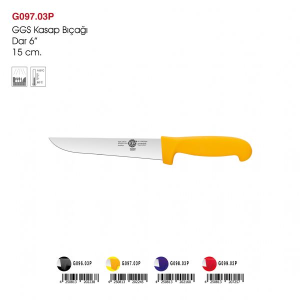 GGS Kasap Bıçağı Dar Sarı 6