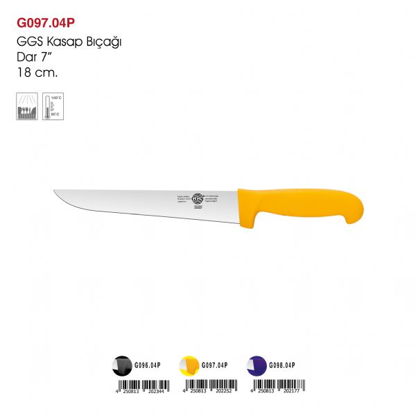 GGS Kasap Bıçağı Dar Sarı 7