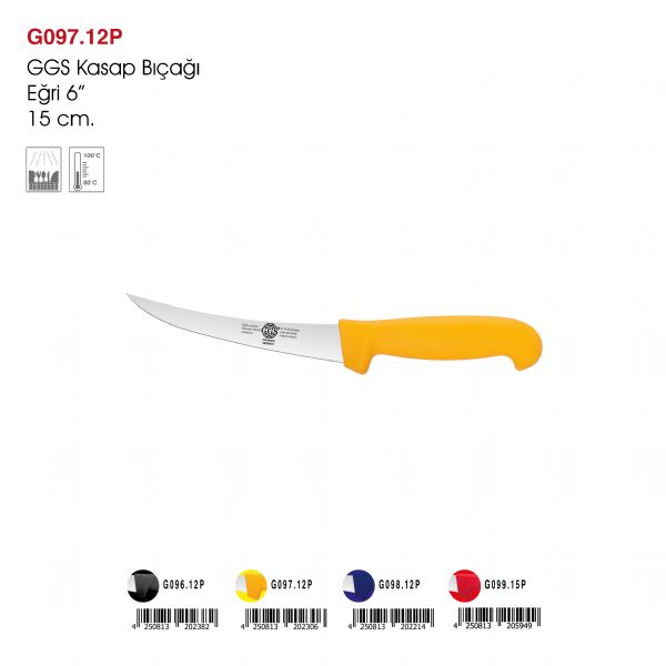 GGS Kasap Bıçağı Eğri Sarı 6