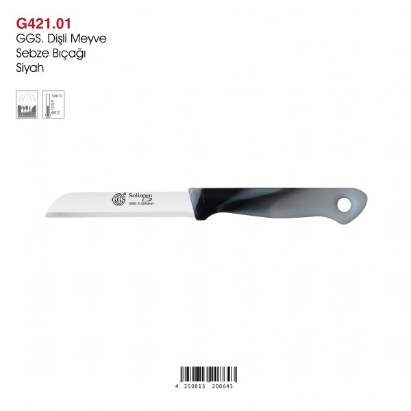 GGS Dişli Meyve Sebze Bıçağı Siyah