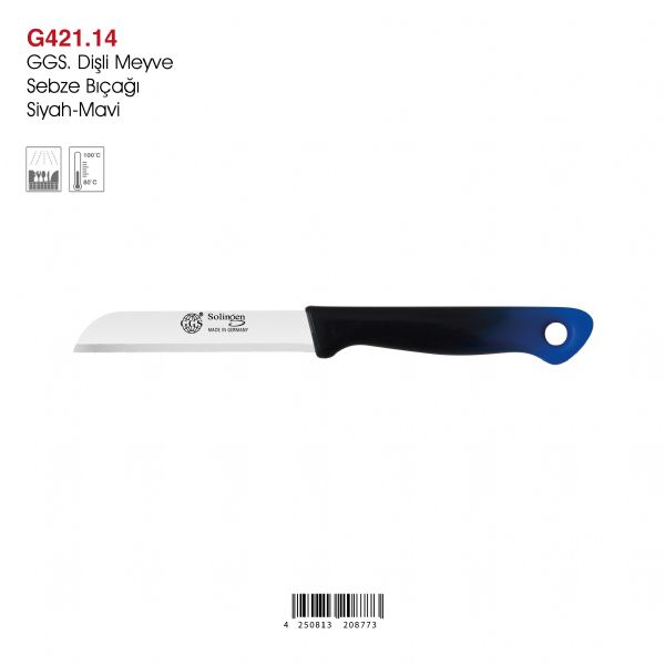 GGS Dişli Meyve Sebze Bıçağı Siyah-Mavi