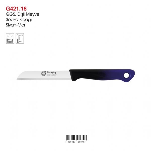 GGS Dişli Meyve Sebze Bıçağı Siyah-Mor