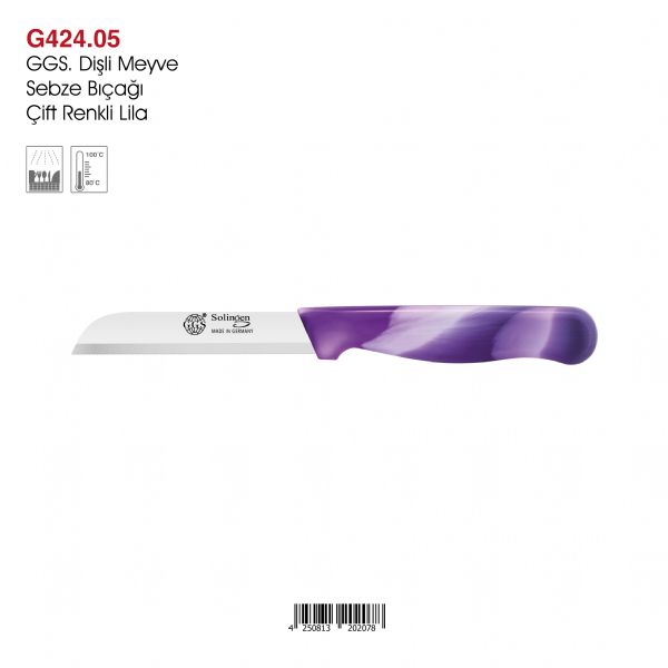 GGS Dişli Meyve Sebze Bıçağı Çift Renkli Lila