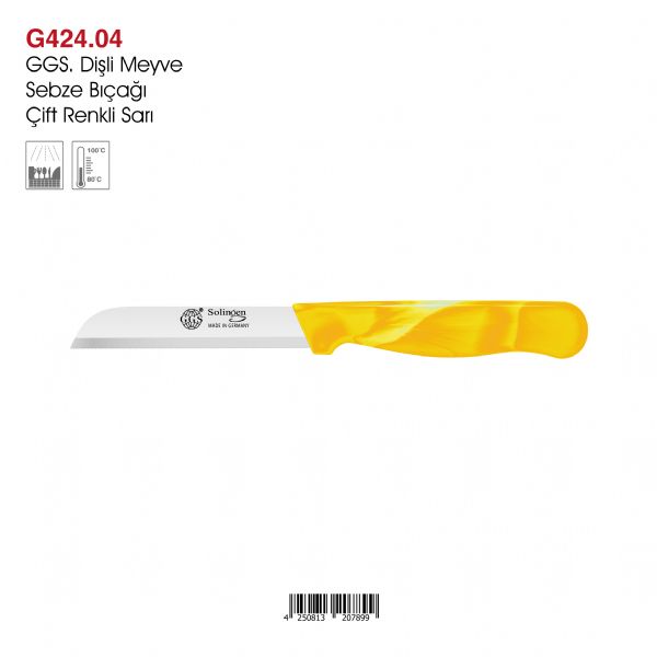 GGS Dişli Meyve Sebze Bıçağı Çift Renkli Sarı