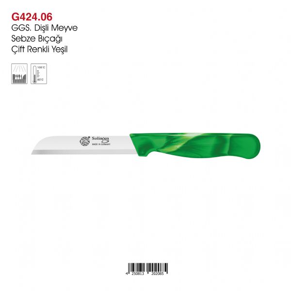 GGS Dişli Meyve Sebze Bıçağı Çift Renkli Yeşil