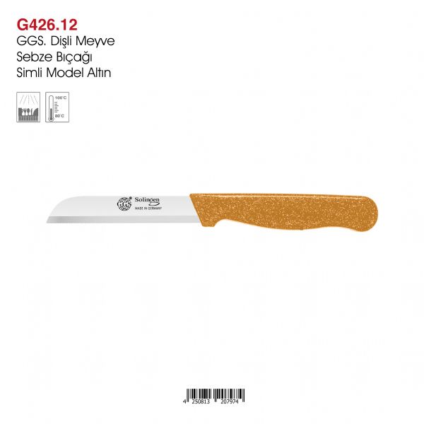 GGS Dişli Meyve Sebze Bıçağı Simli Model Altın