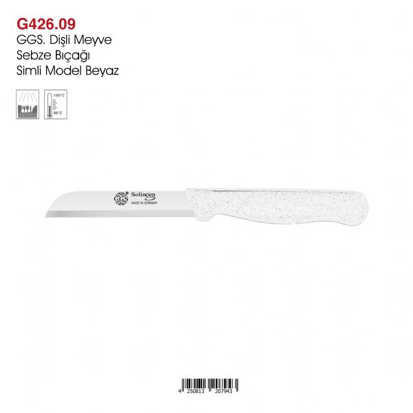 GGS Dişli Meyve Sebze Bıçağı Simli Model Beyaz