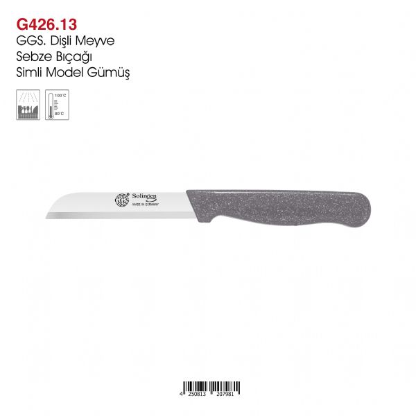 GGS Dişli Meyve Sebze Bıçağı Simli Model Gümüş