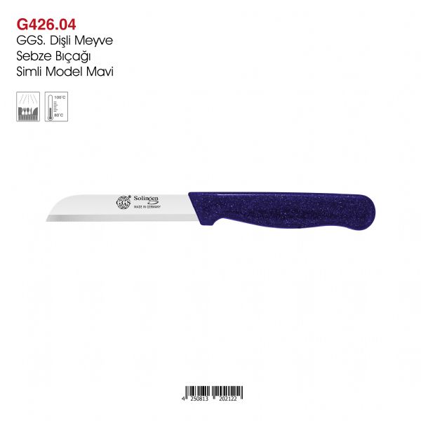 GGS Dişli Meyve Sebze Bıçağı Simli Model Mavi