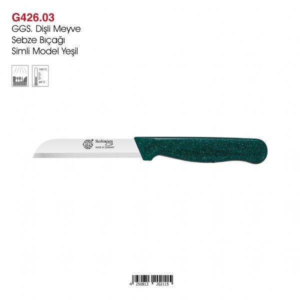 GGS Dişli Meyve Sebze Bıçağı Simli Model Yeşil
