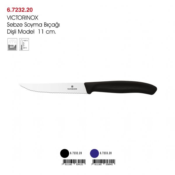 Sebze Soyma Bıçağı Dişli Model Siyah